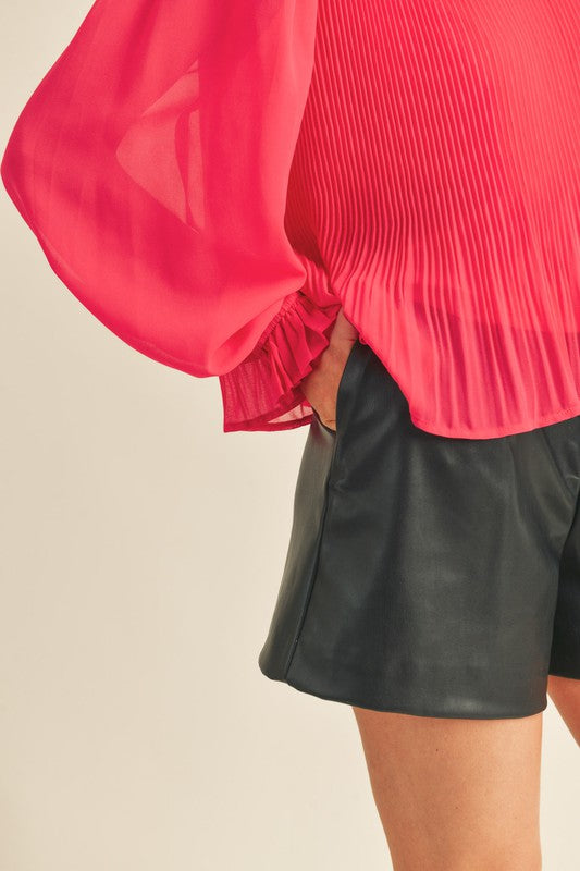 Callia Pleated Pink Top