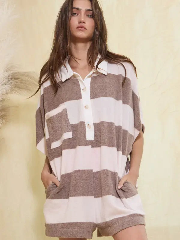 So soft in stripes romper
