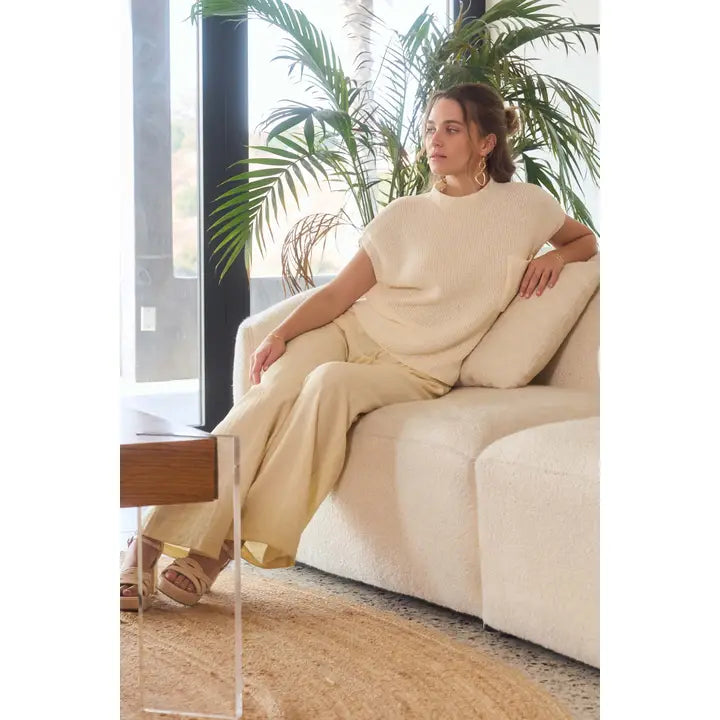 Mock Neck Pocket Sweater Top