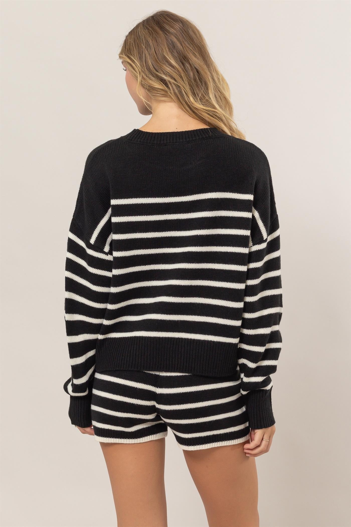 Black + White Striped Set