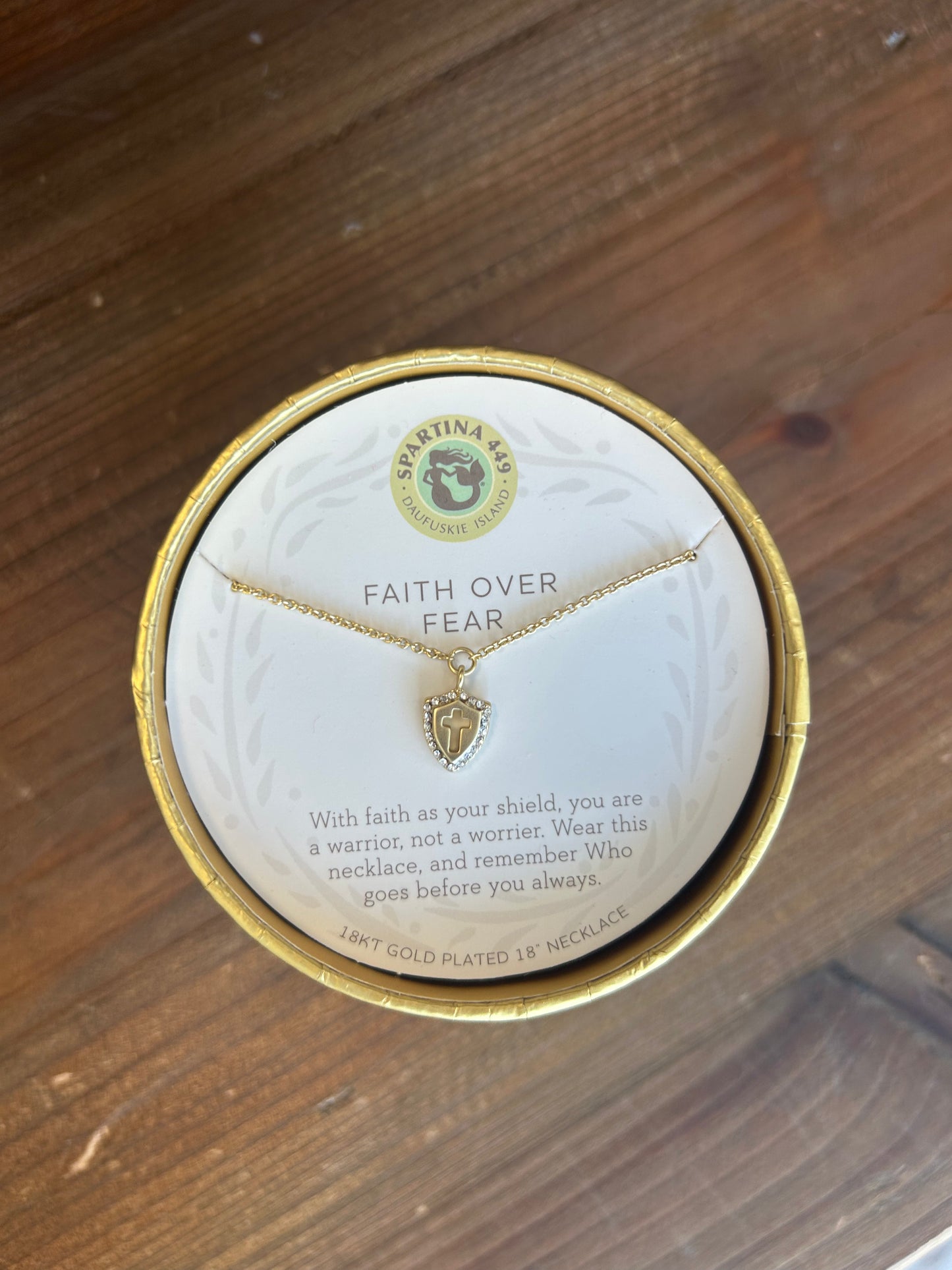 SLV Necklace 18" Faith Over Fear/Cross Shield