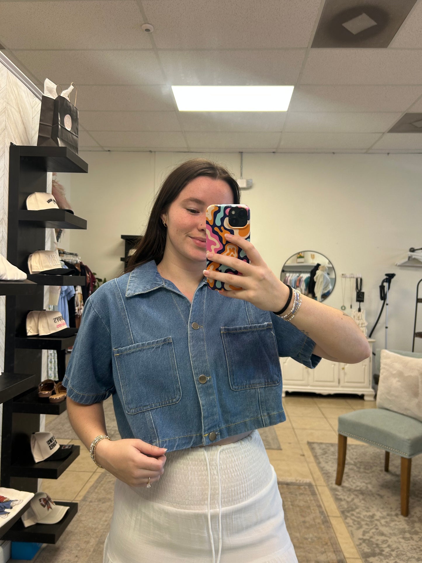 Callie Denim Crop Top