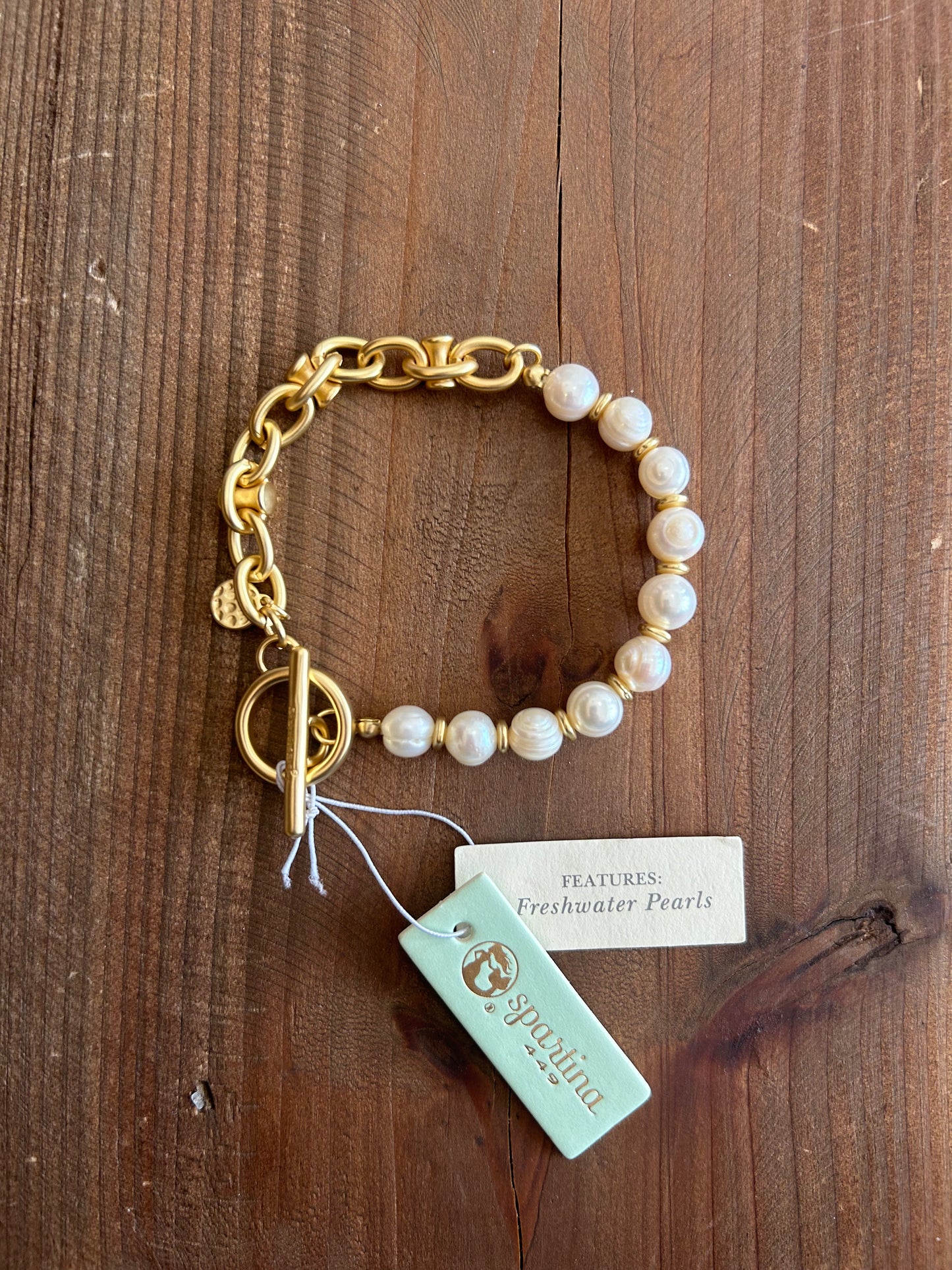 Hourglass Pearl Toggle Bracelet