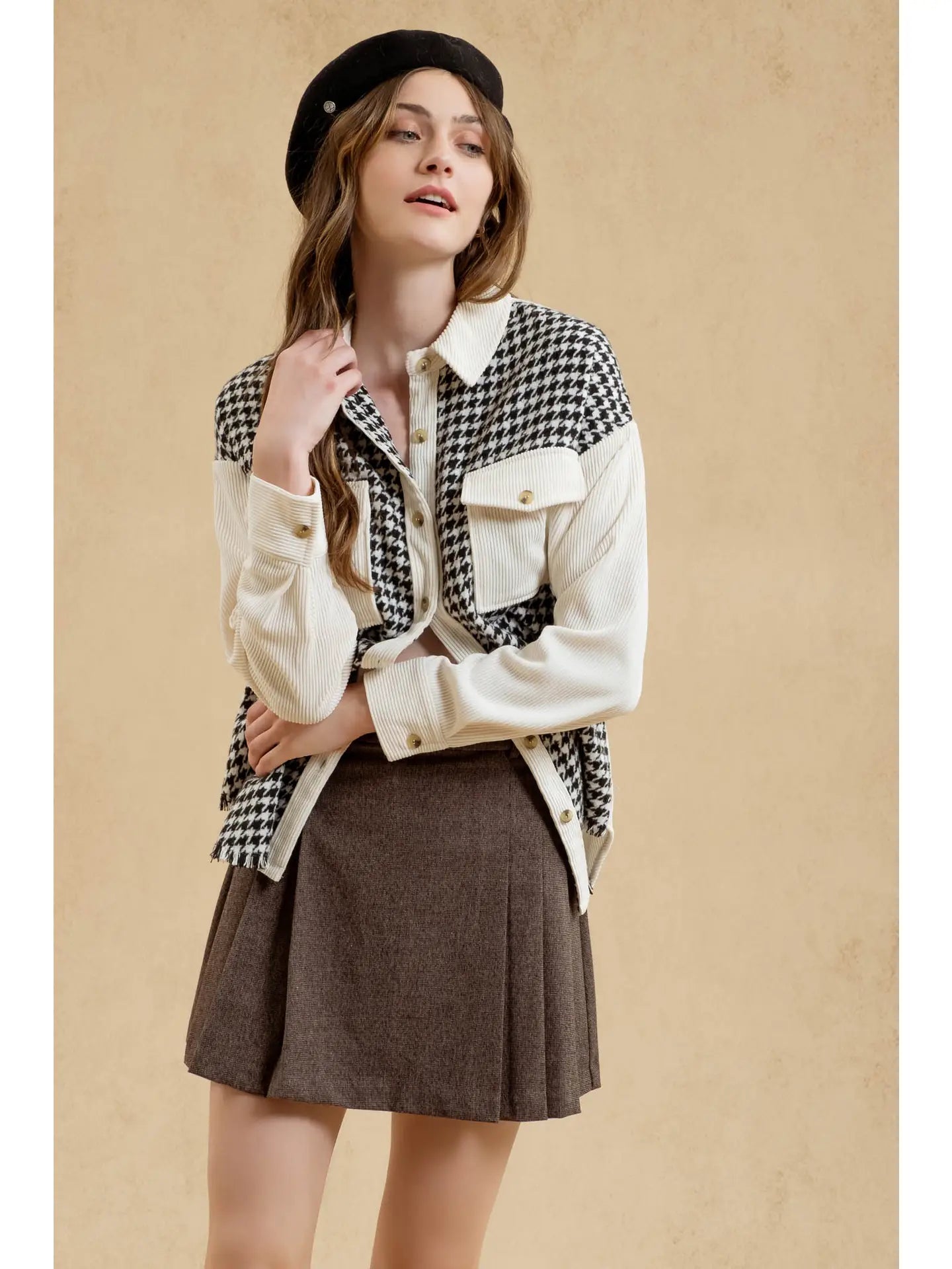 Harley Houndstooth Shacket