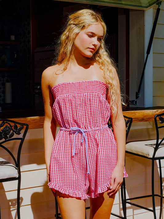Jordyn's Gingham Romper