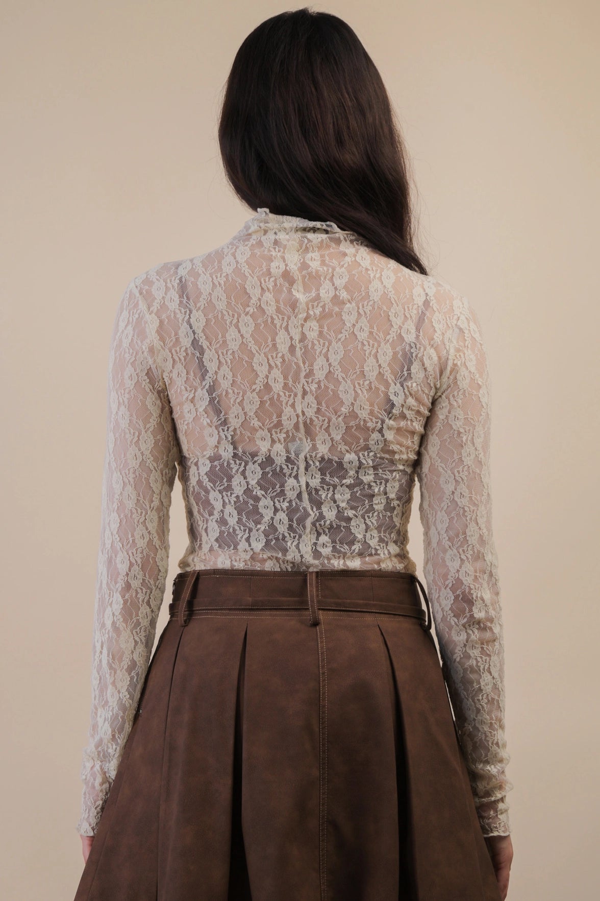 White Lace Mesh Top