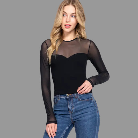 Lindsey Sheer Black Top
