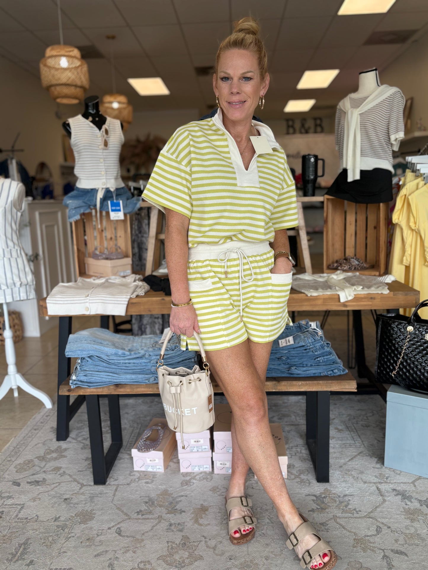 Willow Striped Shorts - Comfy Casual Lounge Set Piece