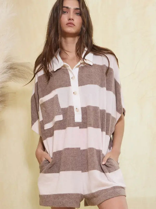 So soft in stripes romper