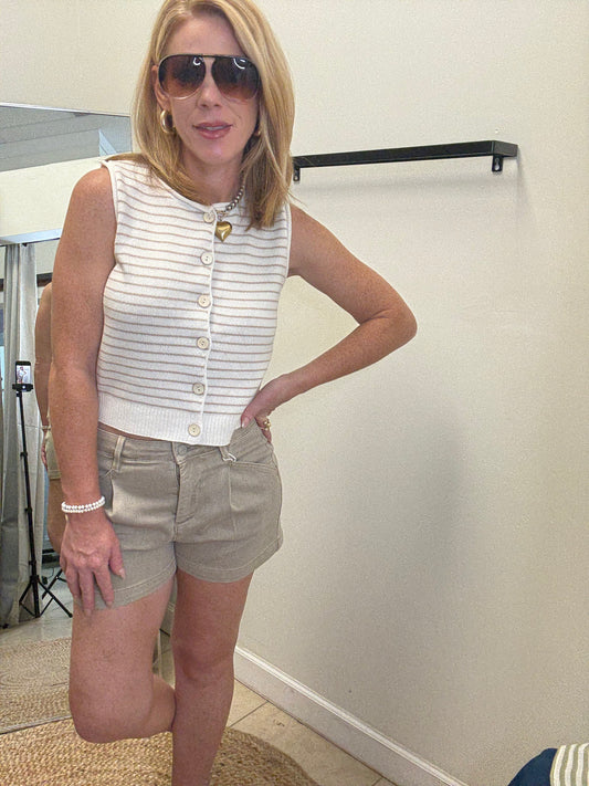 Khaki Kehalani Iridescent Glitter Shorts