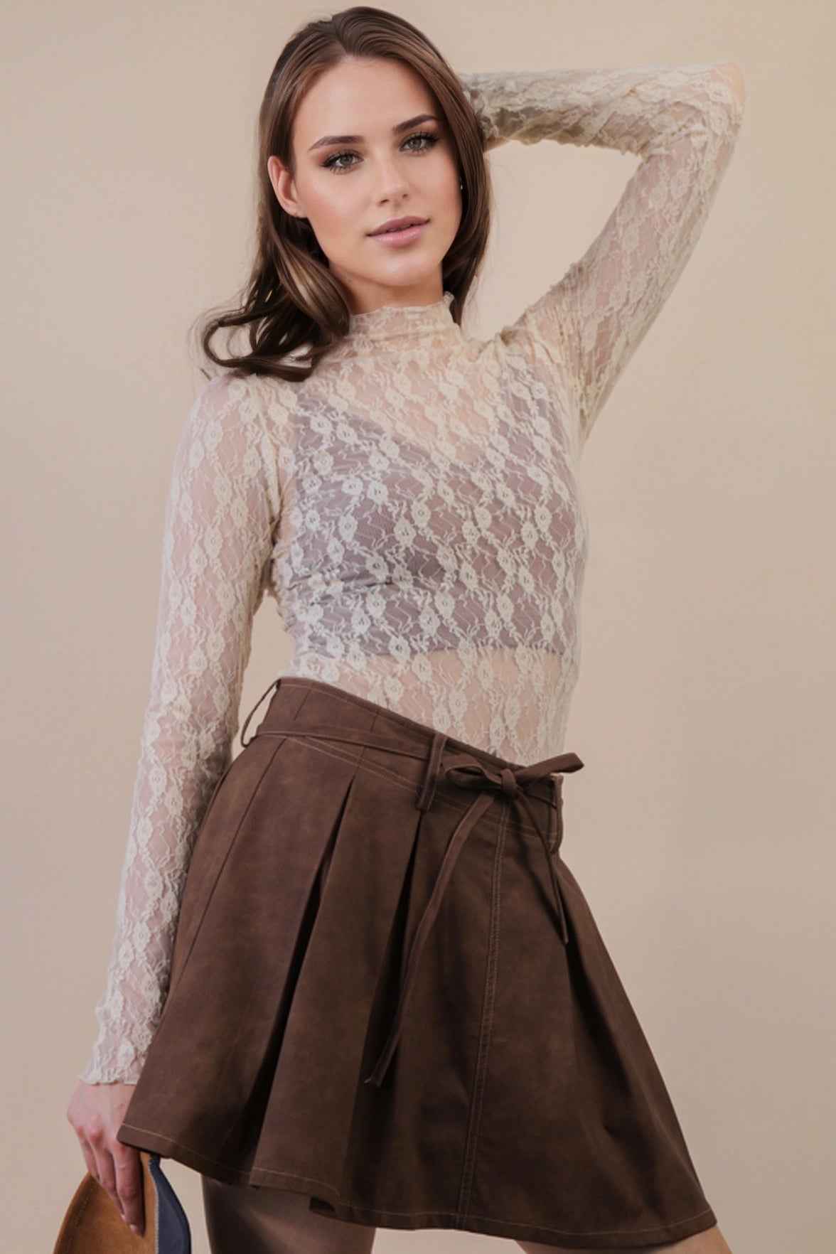 White Lace Mesh Top