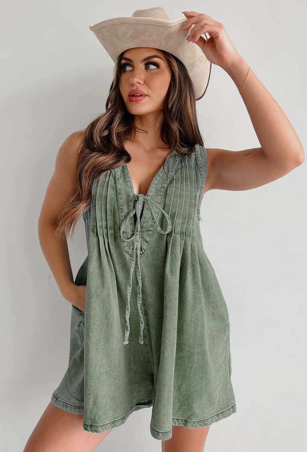 Hailey's Denim Romper