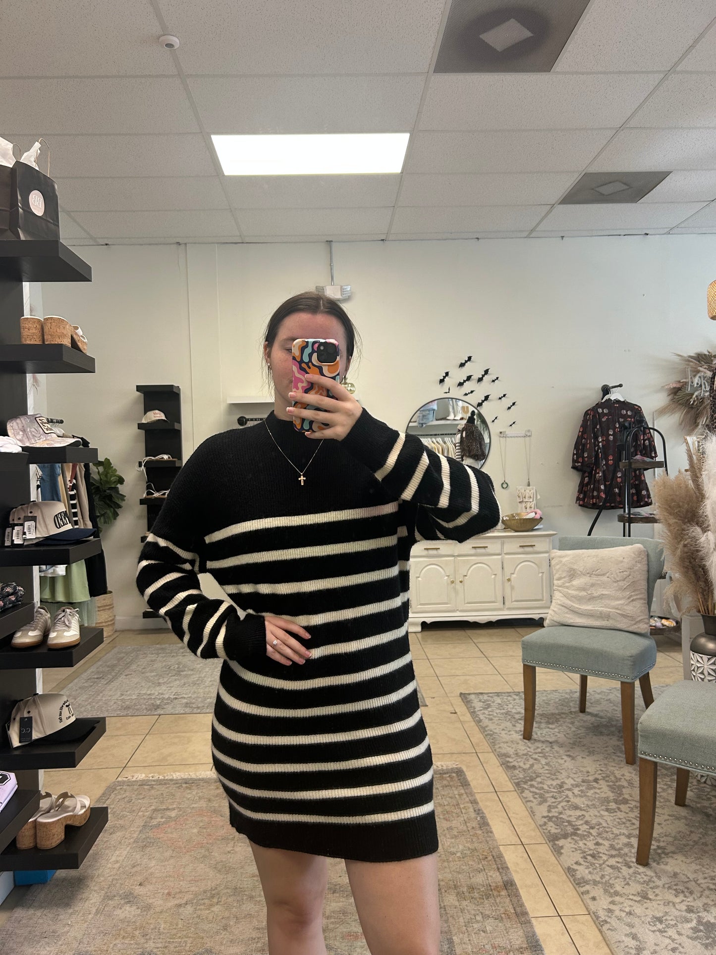 Morgan Stripped Sweater Dress