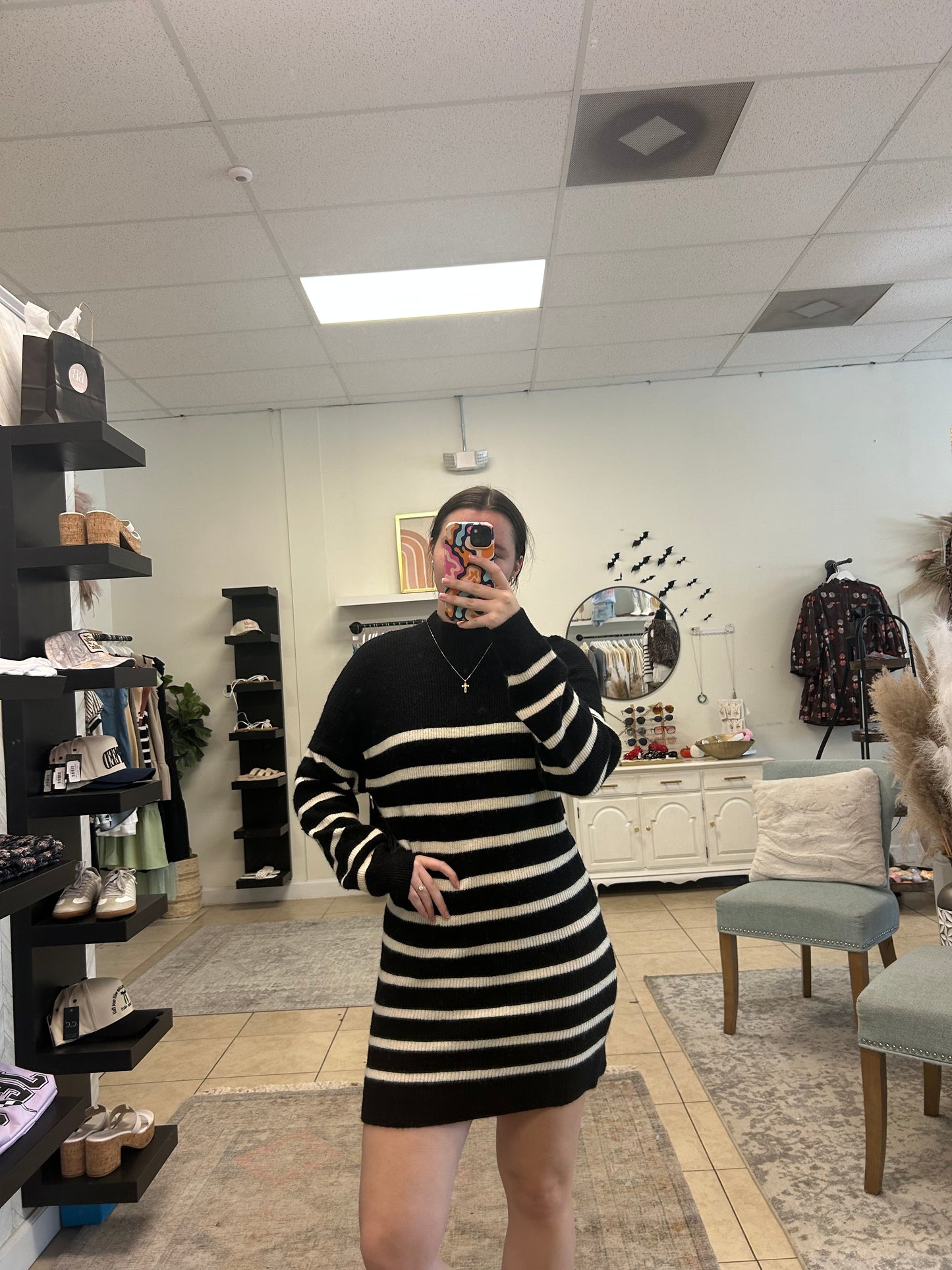 Morgan Stripped Sweater Dress