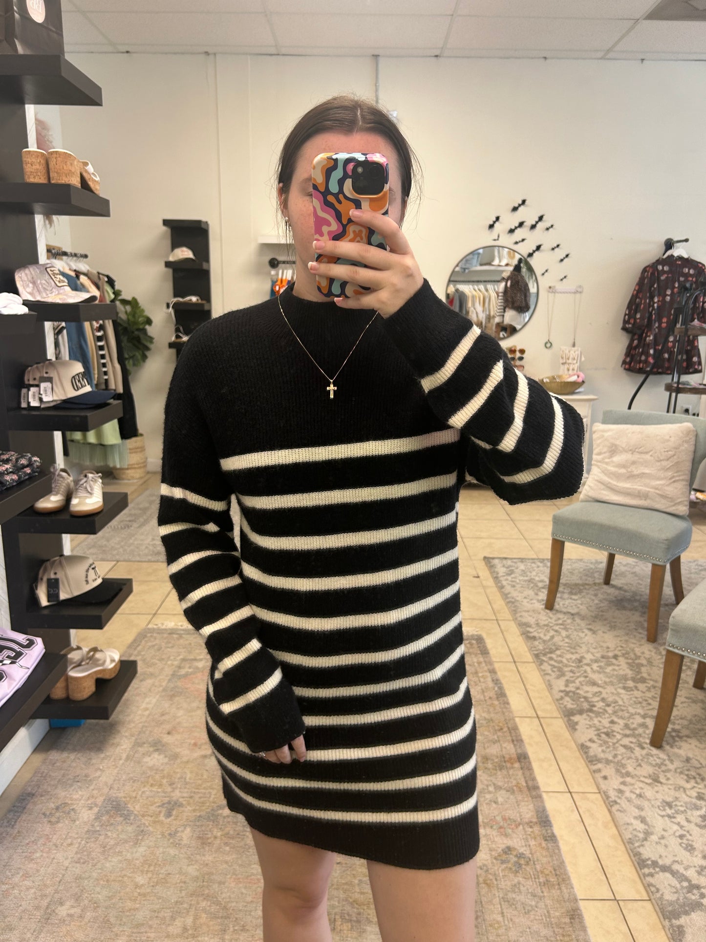 Morgan Stripped Sweater Dress