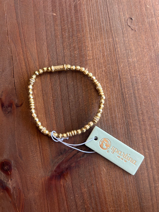 Stretch Bracelet Faceted Gold