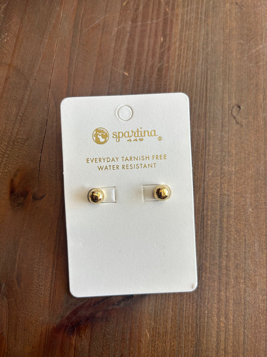 SP Ball Stud Earrings 7mm Gold