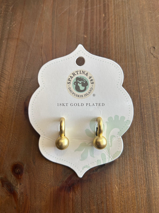 Chunky Ball Hoop Earrings Gold