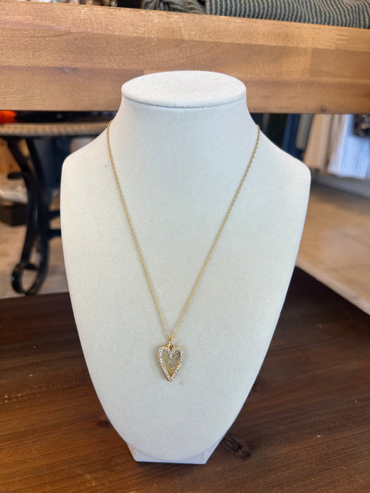 Happy Heart Necklace 18" Crystal