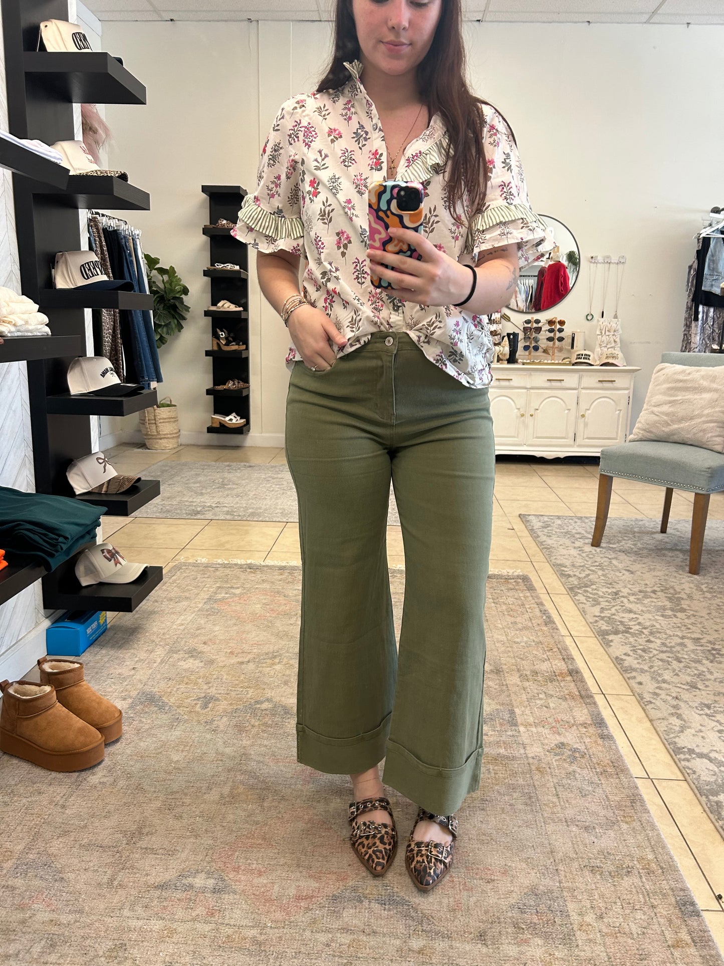 Tallen Olive Cuff Pants