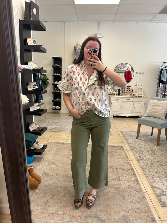 Tallen Olive Cuff Pants