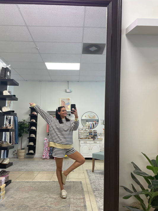 So Breezy Stripe Long Sleeve Top