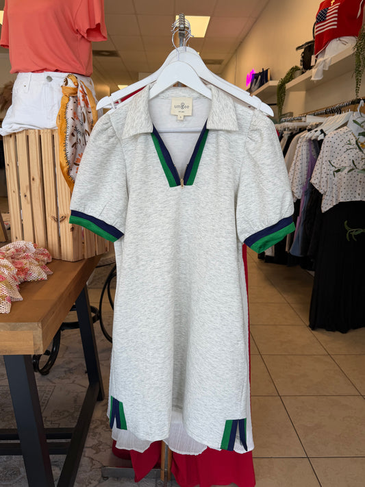 Soft Tennis Dress | Grey Color Block