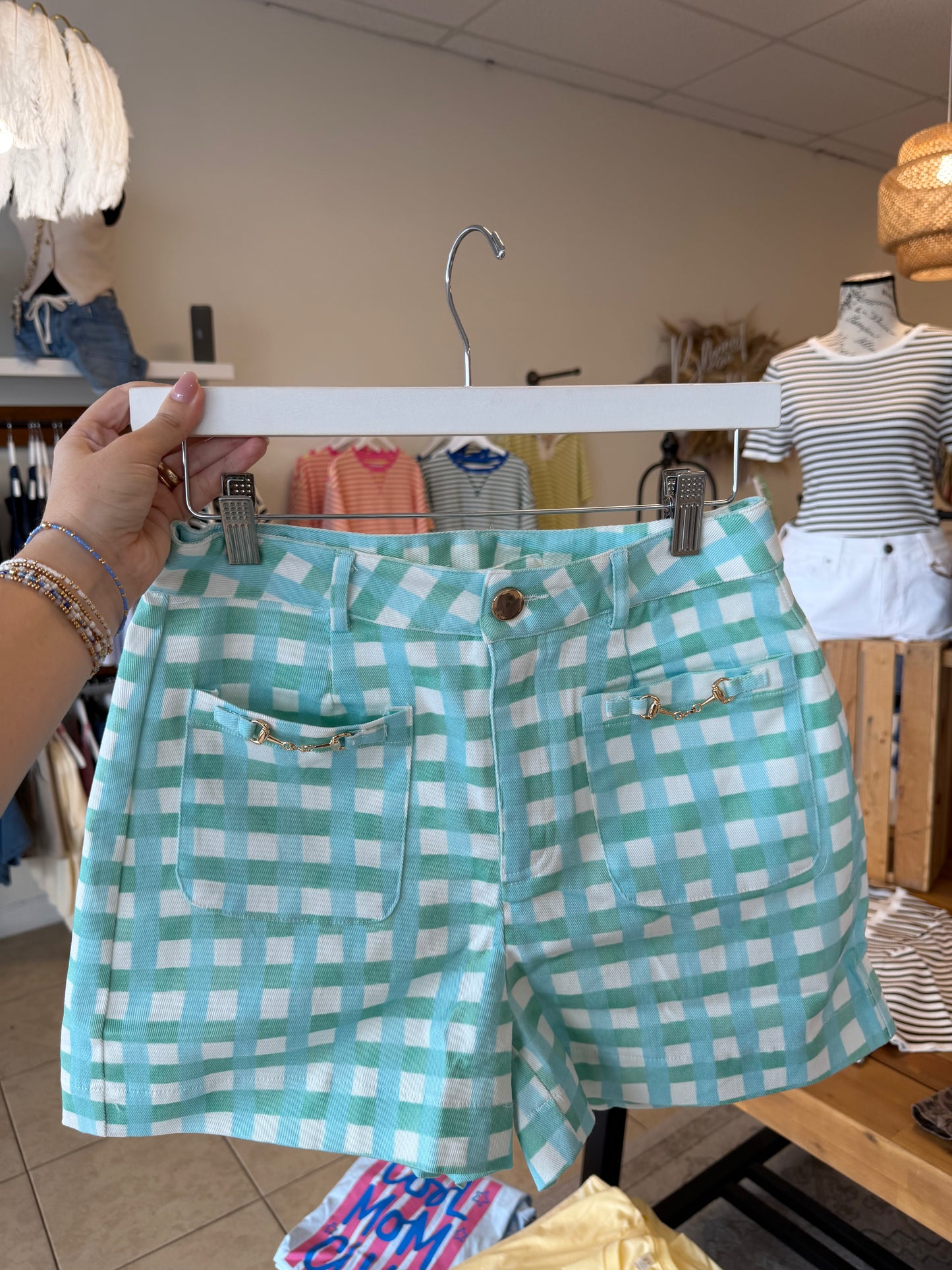 Minty Fresh Gingham Shorts