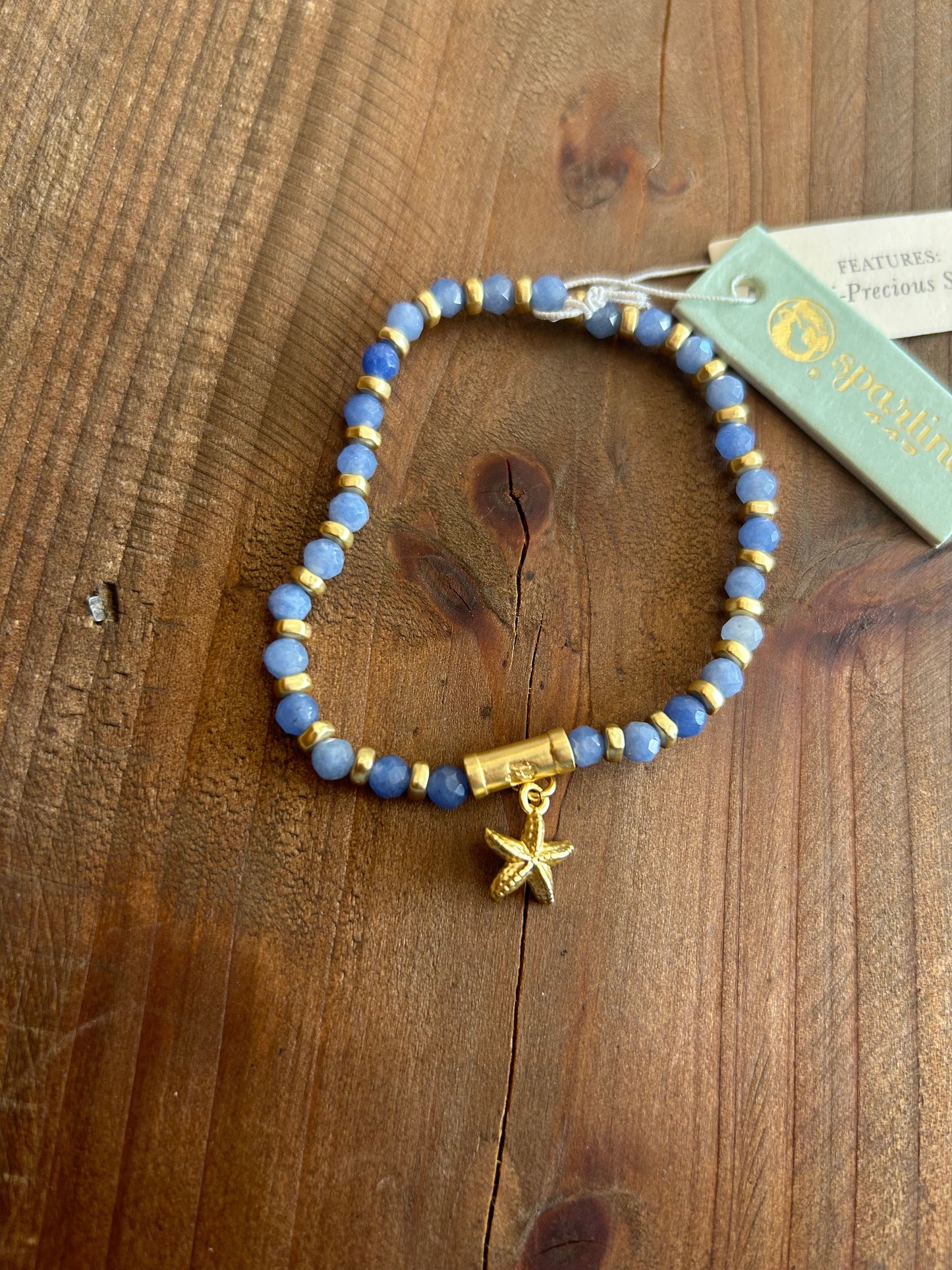 Calm Waters Stretch Bracelet 4mm Blue Aventurine