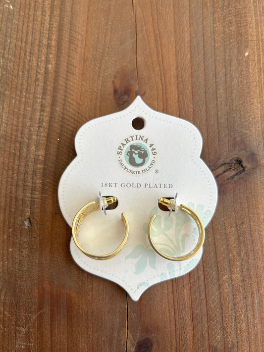 Cane Midi Hoop Earrings Gold
