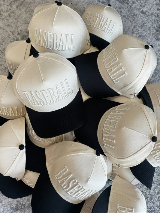 Embroidered Baseball Trucker Hat with Crossed Bats