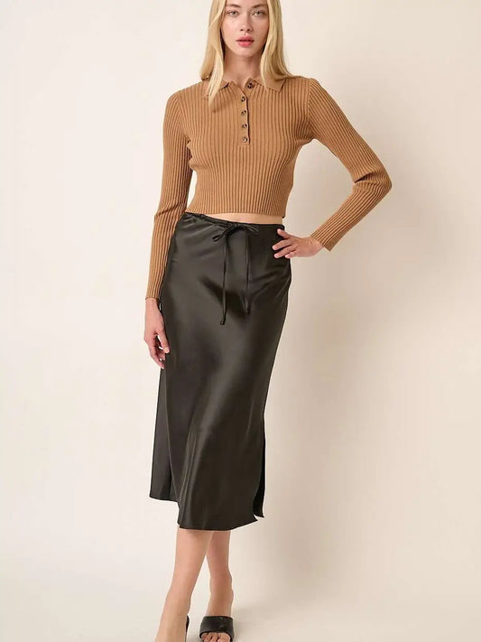 Silky Satin Midi Skirt