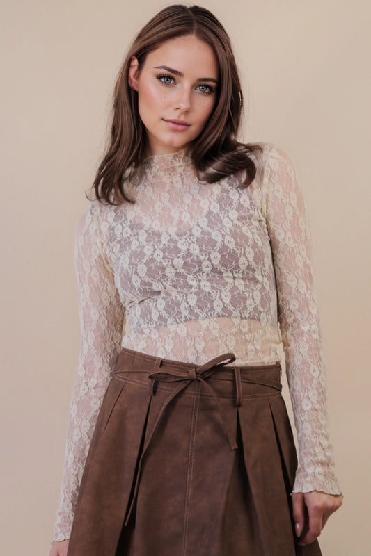 White Lace Mesh Top