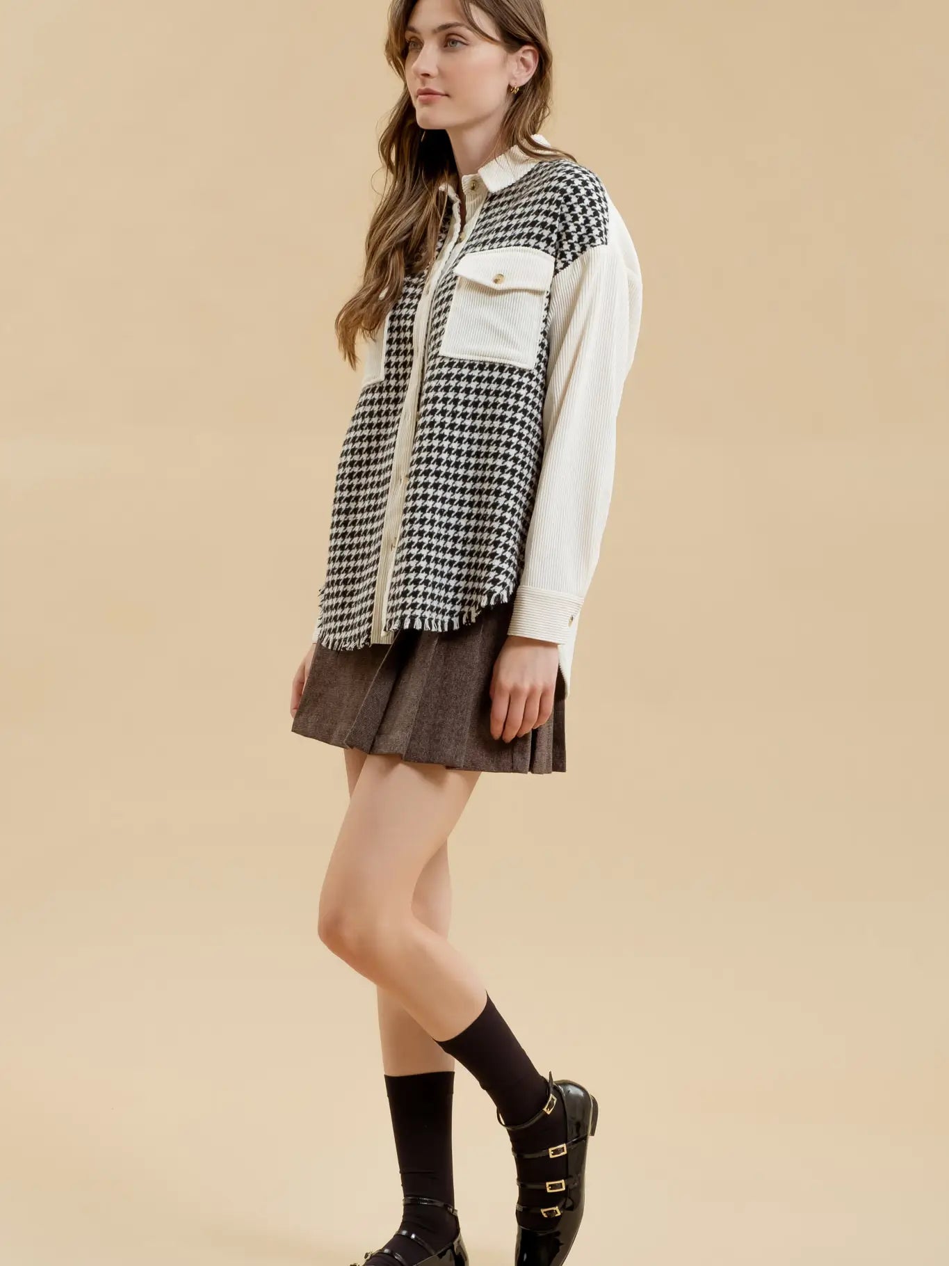 Harley Houndstooth Shacket