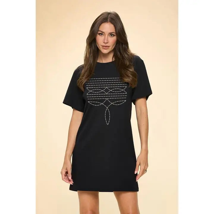 Aubrey Western Tee Shirt Dress