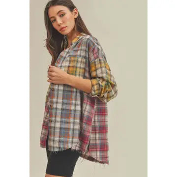 Chloe Flannel Button Down Top