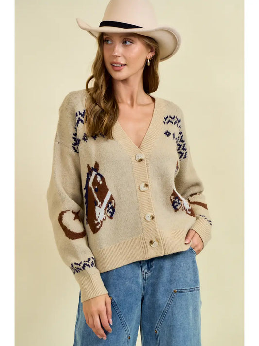 Hailee's Horse Cardigan