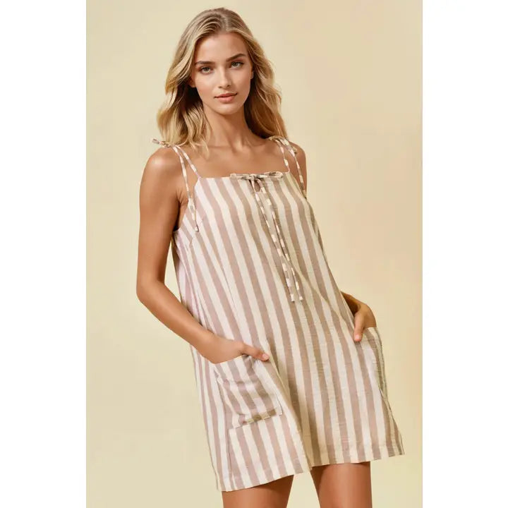 Linen Striped Mini Dress