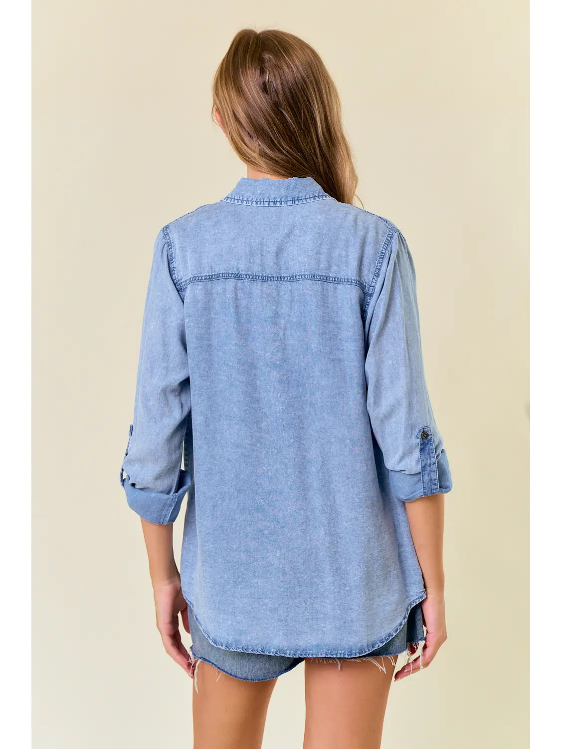 Chrissy's Chambray Top