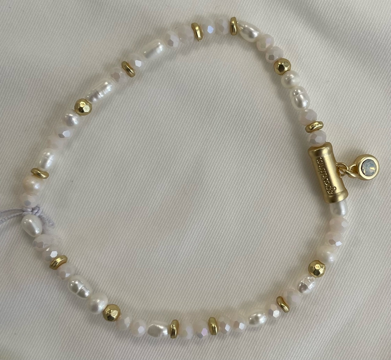 Stretch Bracelet 4mm Sparkly Pearl